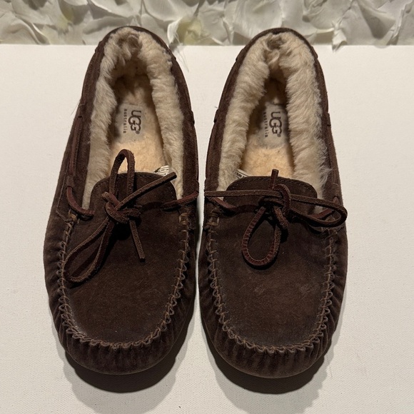 UGG Shoes - UGG Women's Chocolate Brown Suede Shearling Moccasin Loafers